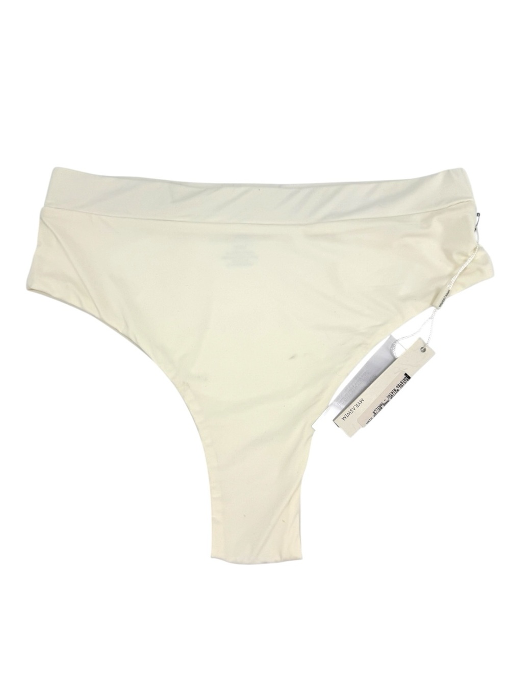 Myra Swim Mase High Waisted Bikini Bottom in Vanilla Size L